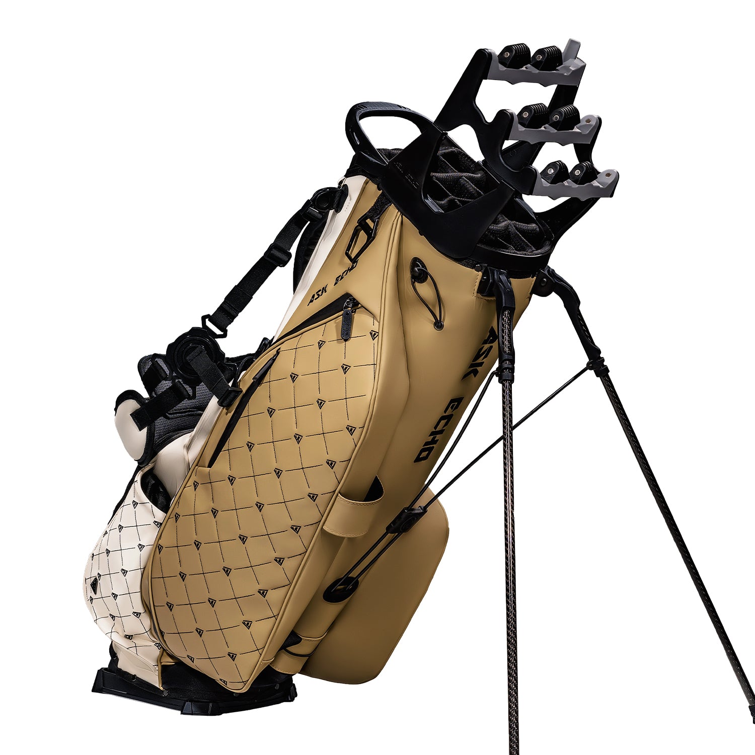 Ask Echo 2025 Prestige-14 Leather Stand Bag and Pendor Lock Club Organizer Bundle / Toasted Almond