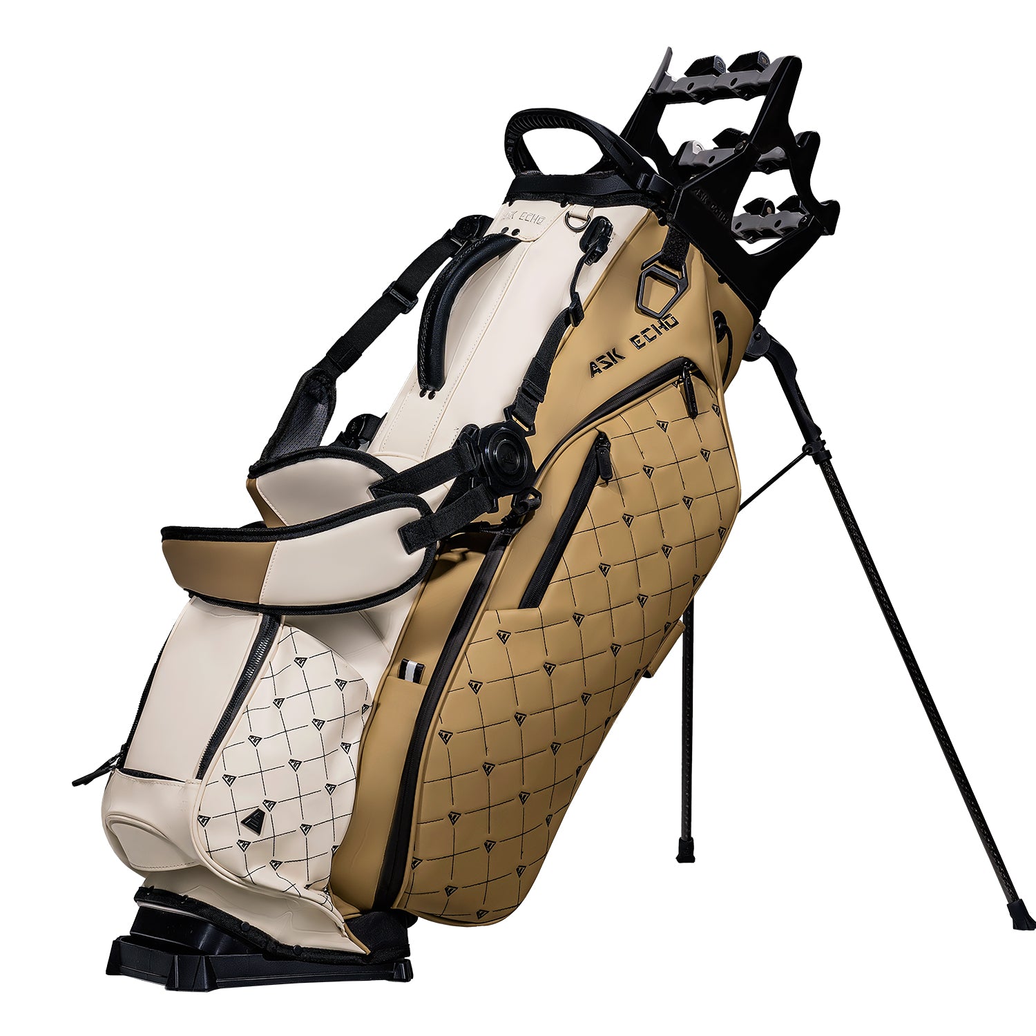 Ask Echo 2025 Prestige-14 Leather Stand Bag and Pendor Lock Club Organizer Bundle / Toasted Almond