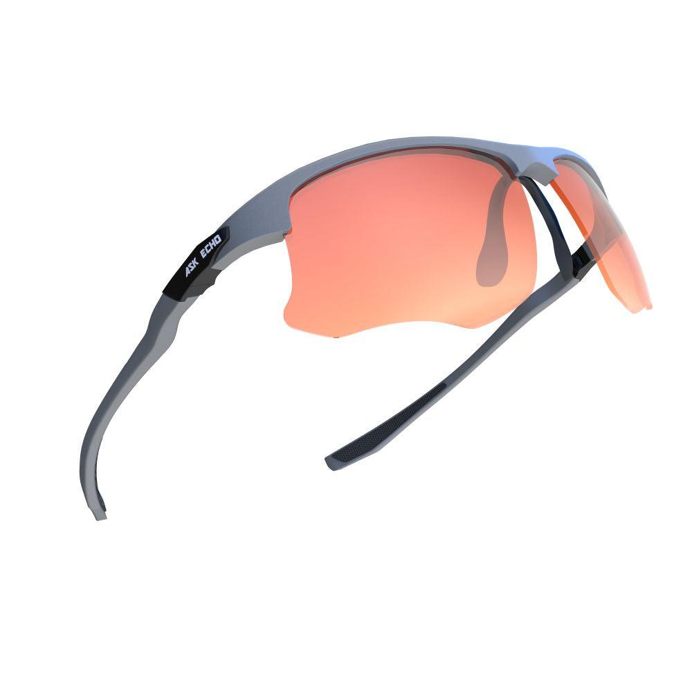 Ask Echo Golf Gunmetal Half Frame Sunglasses / Revo Red