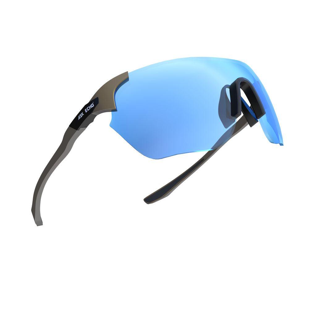 Ask Echo Golf No Frame Gunmetal Leg Sunglasses / Revo Blue