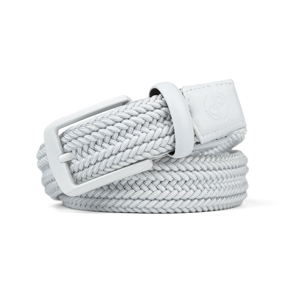 Ask Echo X Goating Player Ask Echo Men's Natural Flex Golf Belt: 10K Swing-Proof, No Holes Needed / White