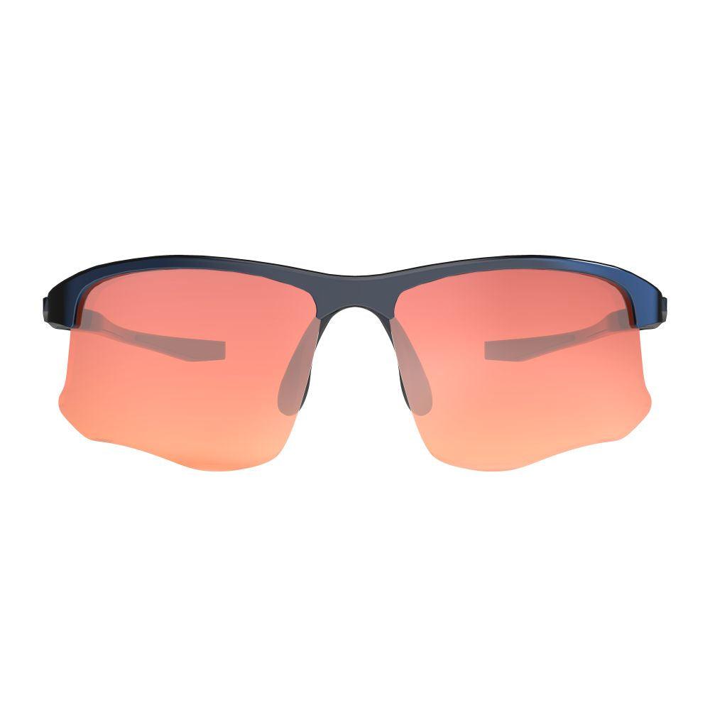 Ask Echo Golf Black Half Frame Sunglasses / Revo Red