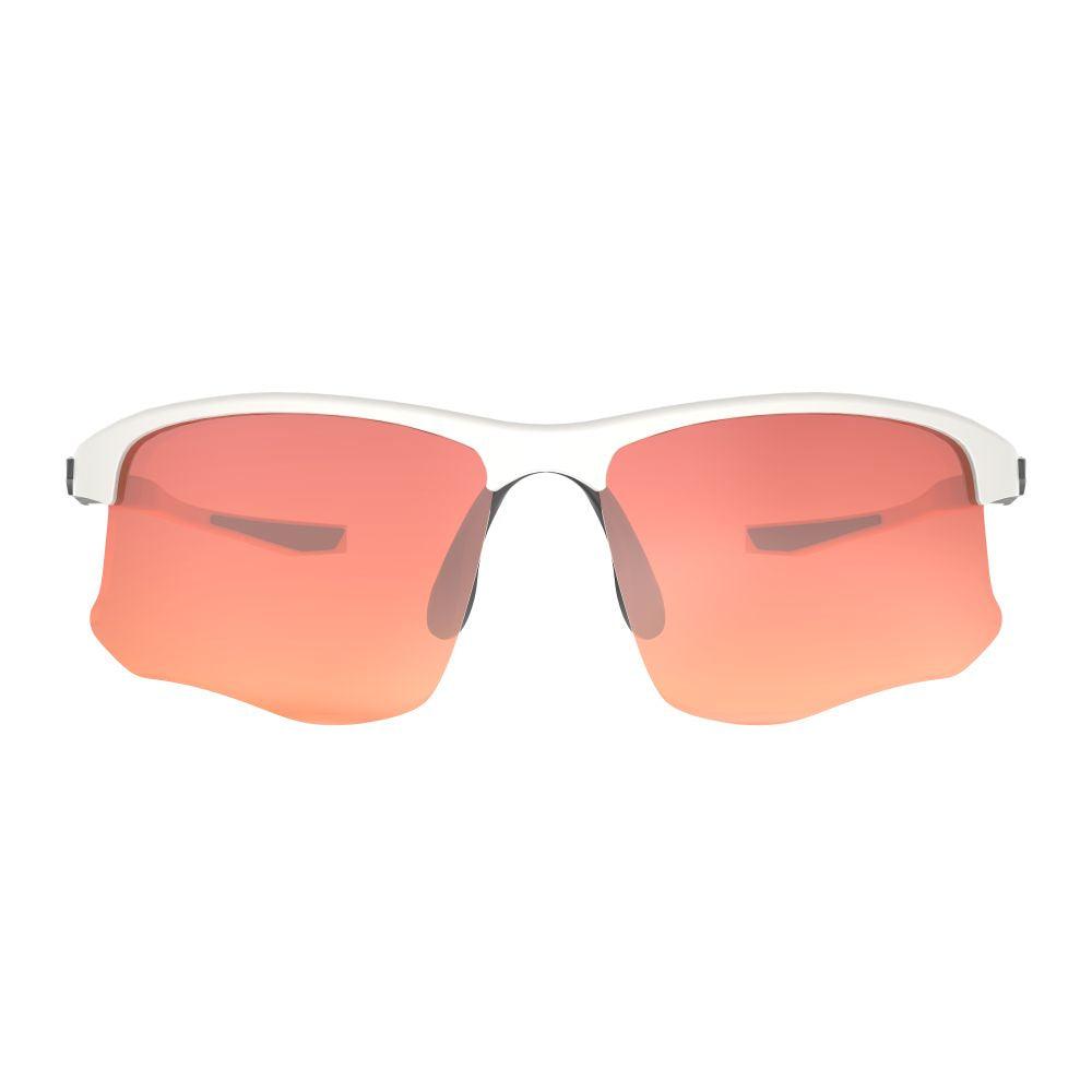 Ask Echo Golf White Half Frame Sunglasses / Revo Red