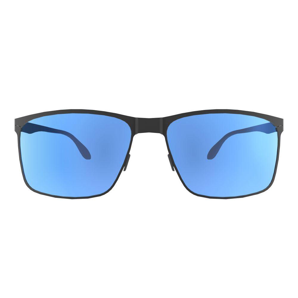 Ask Echo Golf Black Metal Frame Sunglasses / Revo Blue