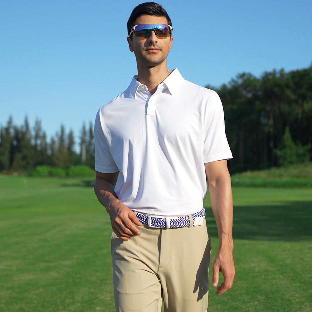 Ask Echo X Goating Player Men's Natural Flex Golf Belt / Sky Blue