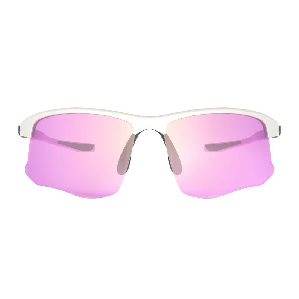 Ask Echo Golf White Half Frame Sunglasses / Pink