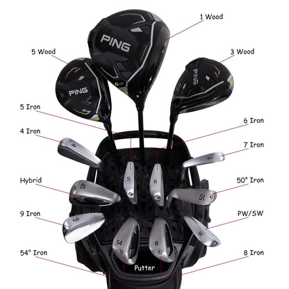 Ask Echo 2025 SLC-130LE Luxury 15 Way Full Length Dividers Golf Quiet Synthetic Leather Cart Bag / Black