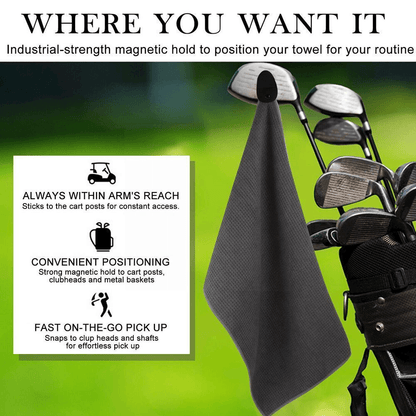 ASK ECHO Waffle Weave Microfiber With Magnetic Golf Cotton Towel